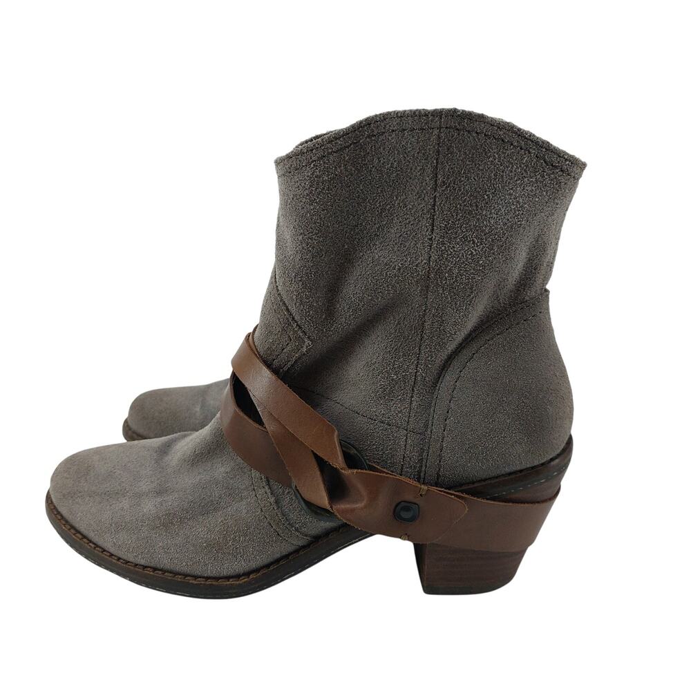 OTBT Bedford Size 8 Womens Gray Suede Leather Boots Ankle Bootie
